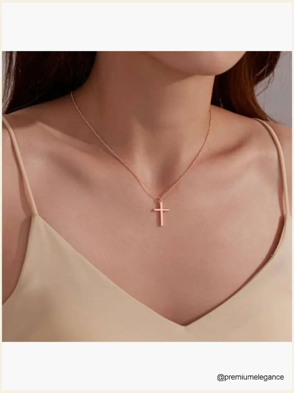 Dainty Cross Pendant Necklace, 14K Gold Plated Religious Jewelry for Women -